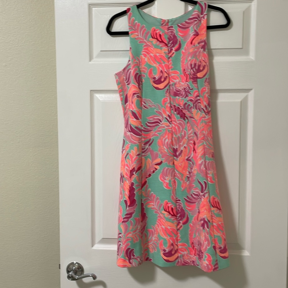 Lily Pulitzer Teal Floral Print Dress